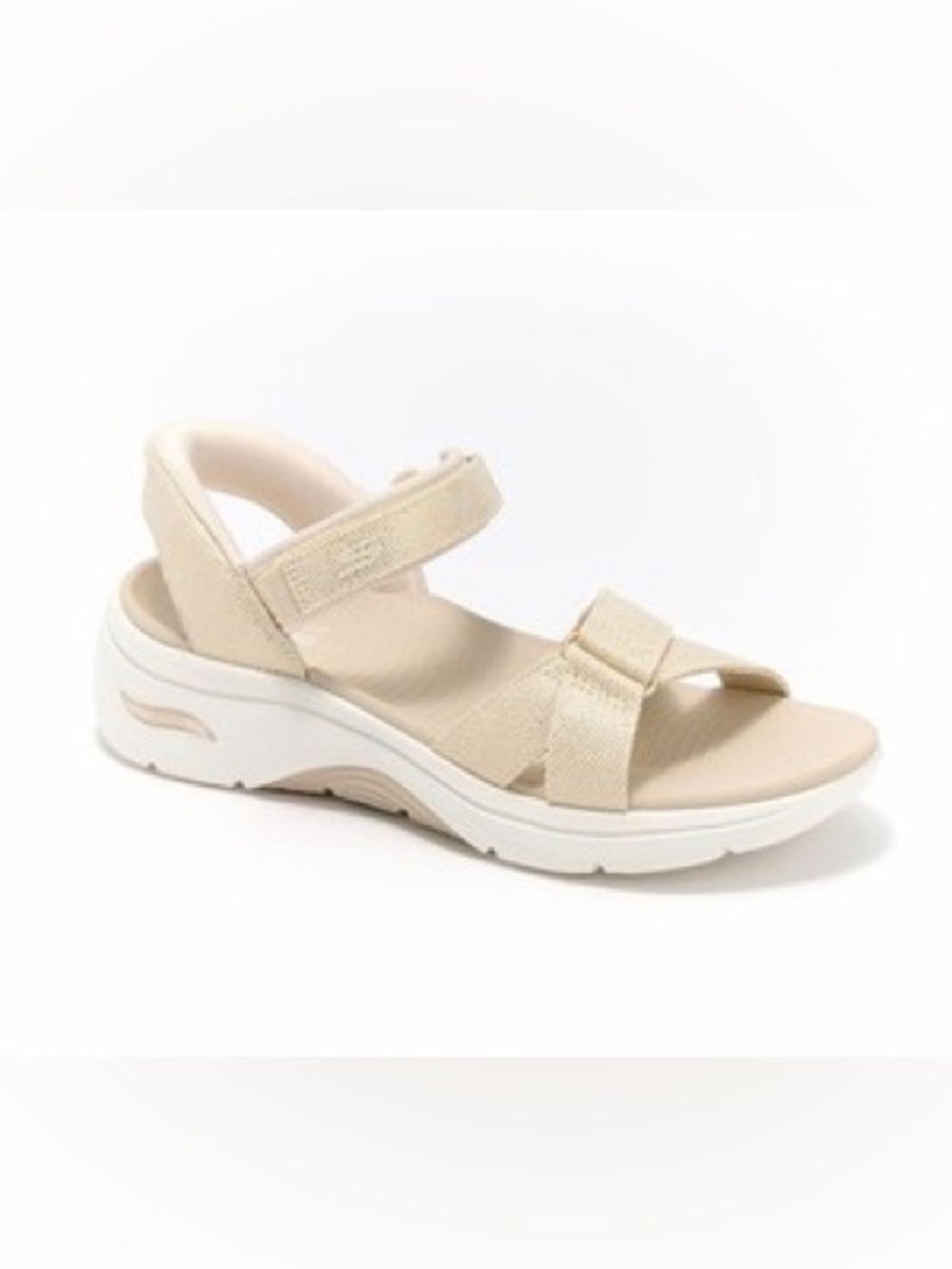 Skechers Slip-ins GO Walk Arch Fit Sandals Ava Natural Shimmer 8/M New